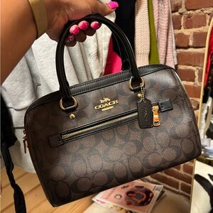 Coach Dark Brown Signature Satchel